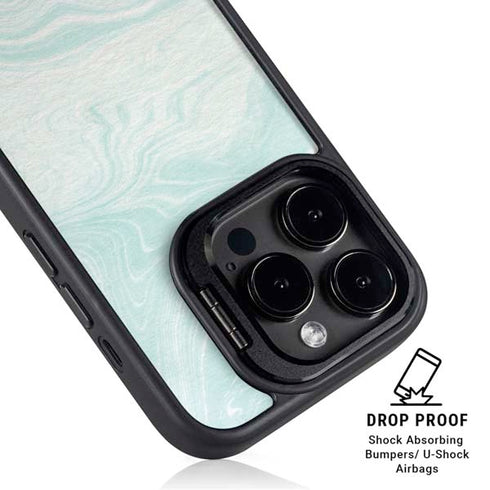 Marbleized Mint iPhone 15 Pro Kickstand Case